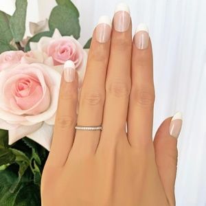 Size 7 Micropave Half Eternity Stacking Band